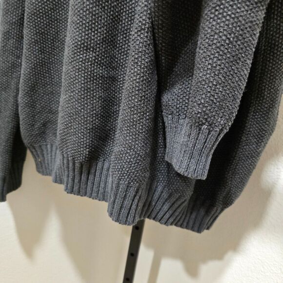 Fair Isle Ski Sweater Mens XXL Gray White Red Nordic Alpine 1/4 Zip Winter Snow - Picture 3 of 9